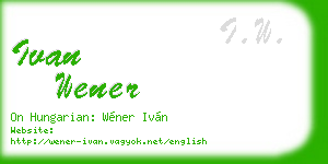 ivan wener business card